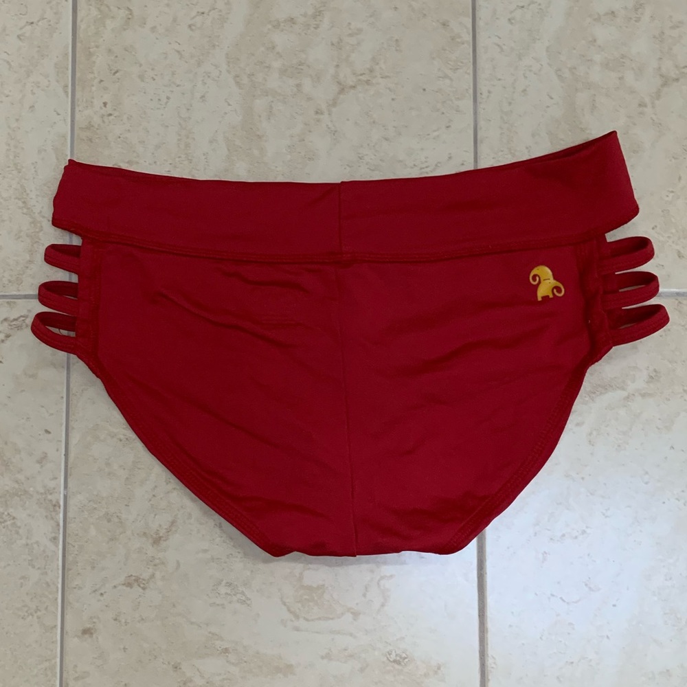Pretty Red Bikini Bottom/ Yoga Short size Small